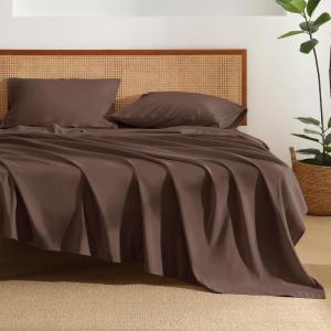 imageAndency Brown Sheets Queen Set 4 Pieces Super Soft Sheets for Queen Size Bed Microfiber Queen Sheet Set Deep Pocket Up to 16quot Hotel Luxury Breathable ampamp Cooling Bedding Sheets ampamp PillowcasesBrown