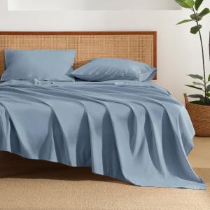 imageAndency Brown Sheets Queen Set 4 Pieces Super Soft Sheets for Queen Size Bed Microfiber Queen Sheet Set Deep Pocket Up to 16quot Hotel Luxury Breathable ampamp Cooling Bedding Sheets ampamp PillowcasesGrayish Blue