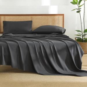 imageAndency Brown Sheets Queen Set 4 Pieces Super Soft Sheets for Queen Size Bed Microfiber Queen Sheet Set Deep Pocket Up to 16quot Hotel Luxury Breathable ampamp Cooling Bedding Sheets ampamp PillowcasesDark Grey