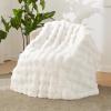 imageAndency Faux Fur Throw Blanket for Couch Soft Cozy Bubble Blankets for Women Girls White Fluffy Thick Blanket for Living Room Sofa Bed 50x60 Inches CreamCream White