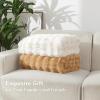 imageAndency Faux Fur Throw Blanket for Couch Soft Cozy Bubble Blankets for Women Girls White Fluffy Thick Blanket for Living Room Sofa Bed 50x60 Inches CreamCream White