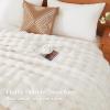 imageAndency Faux Fur Throw Blanket for Couch Soft Cozy Bubble Blankets for Women Girls White Fluffy Thick Blanket for Living Room Sofa Bed 50x60 Inches CreamCream White