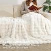 imageAndency Faux Fur Throw Blanket for Couch Soft Cozy Bubble Blankets for Women Girls White Fluffy Thick Blanket for Living Room Sofa Bed 50x60 Inches CreamCream White