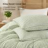 imageAndency Gingham Duvet Cover Full Size Sage Green Checkered Plaid Bedding Set 3 Pieces Soft Prewashed Microfiber Comforter Cover with Zipper Closure amp Corner TiesGreen