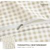 imageAndency Gingham Duvet Cover Full Size Sage Green Checkered Plaid Bedding Set 3 Pieces Soft Prewashed Microfiber Comforter Cover with Zipper Closure amp Corner TiesCream