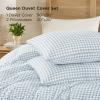 imageAndency Gingham Duvet Cover Full Size Sage Green Checkered Plaid Bedding Set 3 Pieces Soft Prewashed Microfiber Comforter Cover with Zipper Closure amp Corner TiesBlue
