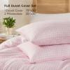imageAndency Gingham Duvet Cover Full Size Sage Green Checkered Plaid Bedding Set 3 Pieces Soft Prewashed Microfiber Comforter Cover with Zipper Closure amp Corner TiesPink