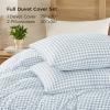 imageAndency Gingham Duvet Cover Full Size Sage Green Checkered Plaid Bedding Set 3 Pieces Soft Prewashed Microfiber Comforter Cover with Zipper Closure amp Corner TiesBlue
