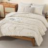 imageAndency King Size Comforter Set Beige Boho Cream Soft Warm Bedding Comforter Sets for King Size Bed 3 Pieces Microfiber Elegant Lightweight Bed SetBeige