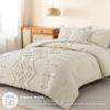 imageAndency King Size Comforter Set Beige Boho Cream Soft Warm Bedding Comforter Sets for King Size Bed 3 Pieces Microfiber Elegant Lightweight Bed SetBeige