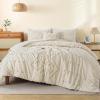 imageAndency King Size Comforter Set Beige Boho Cream Soft Warm Bedding Comforter Sets for King Size Bed 3 Pieces Microfiber Elegant Lightweight Bed SetBeige
