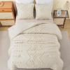 imageAndency King Size Comforter Set Beige Boho Cream Soft Warm Bedding Comforter Sets for King Size Bed 3 Pieces Microfiber Elegant Lightweight Bed SetBeige