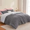 imageAndency Pink Comforter Set Queen 90x90 Soft Fluffy Thick Fleece Bedding Set Faux Fur Sherpa 3Piece Bed Comforter Sets with 2 Pillowcases for GirlsGrey
