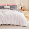 imageAndency Pink Comforter Set Queen 90x90 Soft Fluffy Thick Fleece Bedding Set Faux Fur Sherpa 3Piece Bed Comforter Sets with 2 Pillowcases for GirlsGrey
