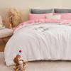 imageAndency Pink Comforter Set Queen 90x90 Soft Fluffy Thick Fleece Bedding Set Faux Fur Sherpa 3Piece Bed Comforter Sets with 2 Pillowcases for GirlsPink