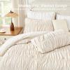 imageAndency Ruched Beige Queen Comforter Set Shabby Chic Pleated Bedding Sets 3 Pieces Lightweight Soft Boho Ruffle Bed Set for Girls Kids Women All SeasonBeige