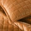 imageAndency Velvet Quilt Queen Soft Luxury Plaid Bedding Set Lightweight Bedspread Coverlet Quilted Comforter with 2 Matching Pillowcases for All Season Gold CaramelGold Caramel