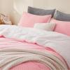 imageAndency Pink Comforter Set Queen 90x90 Soft Fluffy Thick Fleece Bedding Set Faux Fur Sherpa 3Piece Bed Comforter Sets with 2 Pillowcases for GirlsPink