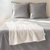 imageAndency Ultra Soft Throw Blanket Fluffy Warm and Lightweight Fleece Blanket with Striped Design for Baby 30x40 Cream White