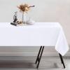 imageAndency 12Pack Disposable Table Cloths 54 x 108 Inch Tablecloth for Parties Decorative Table Cover for Rectangular Tables Premium Plastic Tablecloth White