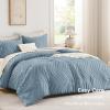 imageAndency Burnt Orange King Size Comforter Boho Terracotta Soft Warm Bedding Comforter Sets for King Bed 3 Pieces Rust Chevron Tufted Aesthetic Microfiber Lightweight Comforter Set06  Greyish Blue