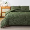 imageAndency Burnt Orange King Size Comforter Boho Terracotta Soft Warm Bedding Comforter Sets for King Bed 3 Pieces Rust Chevron Tufted Aesthetic Microfiber Lightweight Comforter Set04  Olive Green