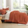 imageAndency Burnt Orange King Size Comforter Boho Terracotta Soft Warm Bedding Comforter Sets for King Bed 3 Pieces Rust Chevron Tufted Aesthetic Microfiber Lightweight Comforter Set03  Burnt Orange