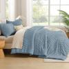 imageAndency Burnt Orange King Size Comforter Boho Terracotta Soft Warm Bedding Comforter Sets for King Bed 3 Pieces Rust Chevron Tufted Aesthetic Microfiber Lightweight Comforter Set06  Greyish Blue