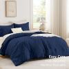 imageAndency Burnt Orange King Size Comforter Boho Terracotta Soft Warm Bedding Comforter Sets for King Bed 3 Pieces Rust Chevron Tufted Aesthetic Microfiber Lightweight Comforter Set12  Navy Blue