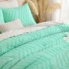 imageAndency Burnt Orange King Size Comforter Boho Terracotta Soft Warm Bedding Comforter Sets for King Bed 3 Pieces Rust Chevron Tufted Aesthetic Microfiber Lightweight Comforter Set25  Mint Green