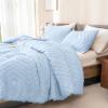 imageAndency Burnt Orange King Size Comforter Boho Terracotta Soft Warm Bedding Comforter Sets for King Bed 3 Pieces Rust Chevron Tufted Aesthetic Microfiber Lightweight Comforter Set26  Light Blue