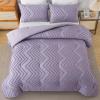 imageAndency Burnt Orange King Size Comforter Boho Terracotta Soft Warm Bedding Comforter Sets for King Bed 3 Pieces Rust Chevron Tufted Aesthetic Microfiber Lightweight Comforter Set21  Purple
