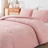 imageAndency Burnt Orange King Size Comforter Boho Terracotta Soft Warm Bedding Comforter Sets for King Bed 3 Pieces Rust Chevron Tufted Aesthetic Microfiber Lightweight Comforter Set24  Blush Pink