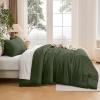 imageAndency Dark Emerald Green Oversized King Comforter Set 3 Pieces Lightweight Soft Solid Bed Comforter Oversized Fluffy Microfiber Bedding Set 120x98In 2 PillowcasesOlive