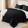 imageAndency Dark Emerald Green Oversized King Comforter Set 3 Pieces Lightweight Soft Solid Bed Comforter Oversized Fluffy Microfiber Bedding Set 120x98In 2 PillowcasesBlack