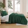 imageAndency Dark Emerald Green Oversized King Comforter Set 3 Pieces Lightweight Soft Solid Bed Comforter Oversized Fluffy Microfiber Bedding Set 120x98In 2 PillowcasesDark Green