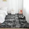 imageAndency Dark Grey Shag 4x6 Area Rug TieDyed Plush Soft Fluffy Indoor Carpet for Bedroom Living Room Non Skid Fuzzy Faux Fur Rug