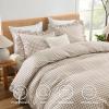imageAndency Gingham Duvet Cover Full Blue Ruffle Farmhouse Shabby Chic Duvet Cover 3 Pieces Soft PreWashed Microfiber Duvet Cover Set with Zipper Closure amp Corner Ties 79x90InchTan Gingham