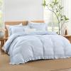 imageAndency Gingham Duvet Cover Full Blue Ruffle Farmhouse Shabby Chic Duvet Cover 3 Pieces Soft PreWashed Microfiber Duvet Cover Set with Zipper Closure amp Corner Ties 79x90InchBlue Gingham