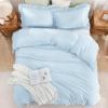 imageAndency Gingham Duvet Cover Full Blue Ruffle Farmhouse Shabby Chic Duvet Cover 3 Pieces Soft PreWashed Microfiber Duvet Cover Set with Zipper Closure amp Corner Ties 79x90InchLight Blue