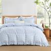 imageAndency Gingham Duvet Cover Full Blue Ruffle Farmhouse Shabby Chic Duvet Cover 3 Pieces Soft PreWashed Microfiber Duvet Cover Set with Zipper Closure amp Corner Ties 79x90InchBlue Gingham