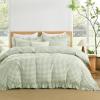 imageAndency Gingham Duvet Cover Full Blue Ruffle Farmhouse Shabby Chic Duvet Cover 3 Pieces Soft PreWashed Microfiber Duvet Cover Set with Zipper Closure amp Corner Ties 79x90InchSage Gingham