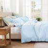 imageAndency Gingham Duvet Cover Full Blue Ruffle Farmhouse Shabby Chic Duvet Cover 3 Pieces Soft PreWashed Microfiber Duvet Cover Set with Zipper Closure amp Corner Ties 79x90InchLight Blue