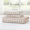 imageAndency Gingham Duvet Cover Full Blue Ruffle Farmhouse Shabby Chic Duvet Cover 3 Pieces Soft PreWashed Microfiber Duvet Cover Set with Zipper Closure amp Corner Ties 79x90InchTan Gingham