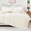 imageAndency Gingham Duvet Cover Full Blue Ruffle Farmhouse Shabby Chic Duvet Cover 3 Pieces Soft PreWashed Microfiber Duvet Cover Set with Zipper Closure amp Corner Ties 79x90InchIvory