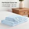 imageAndency Gingham Duvet Cover Full Blue Ruffle Farmhouse Shabby Chic Duvet Cover 3 Pieces Soft PreWashed Microfiber Duvet Cover Set with Zipper Closure amp Corner Ties 79x90InchLight Blue