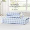 imageAndency Gingham Duvet Cover Full Blue Ruffle Farmhouse Shabby Chic Duvet Cover 3 Pieces Soft PreWashed Microfiber Duvet Cover Set with Zipper Closure amp Corner Ties 79x90InchBlue Gingham