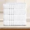 imageAndency Linen 4 Piece Bath Towel Set 100 Cotton FastDrying Towels UltraSoft amp Highly Absorbent Hotel and Spa Quality Ideal for Everyday Use White 27x54 Inches