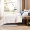 imageAndency Luxurious Velvet Quilts Oversized King 3Piece Herringbone Matelasse Bedspread Quilt Set Lightweight All Season Soft Coverlet Set with 2 Shams Cream WhiteCream