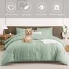 imageAndency Sage Green Comforter Full Size 79x90 Inch 3 Pieces 1 Seersucker Textured Comforter and 2 Pillowcases 100 Soft Washed Microfiber Summer Lightweight Down Alternative Bedding Set06  Sage Green